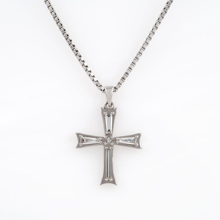 Gold Diamond Cross with Chain 00804