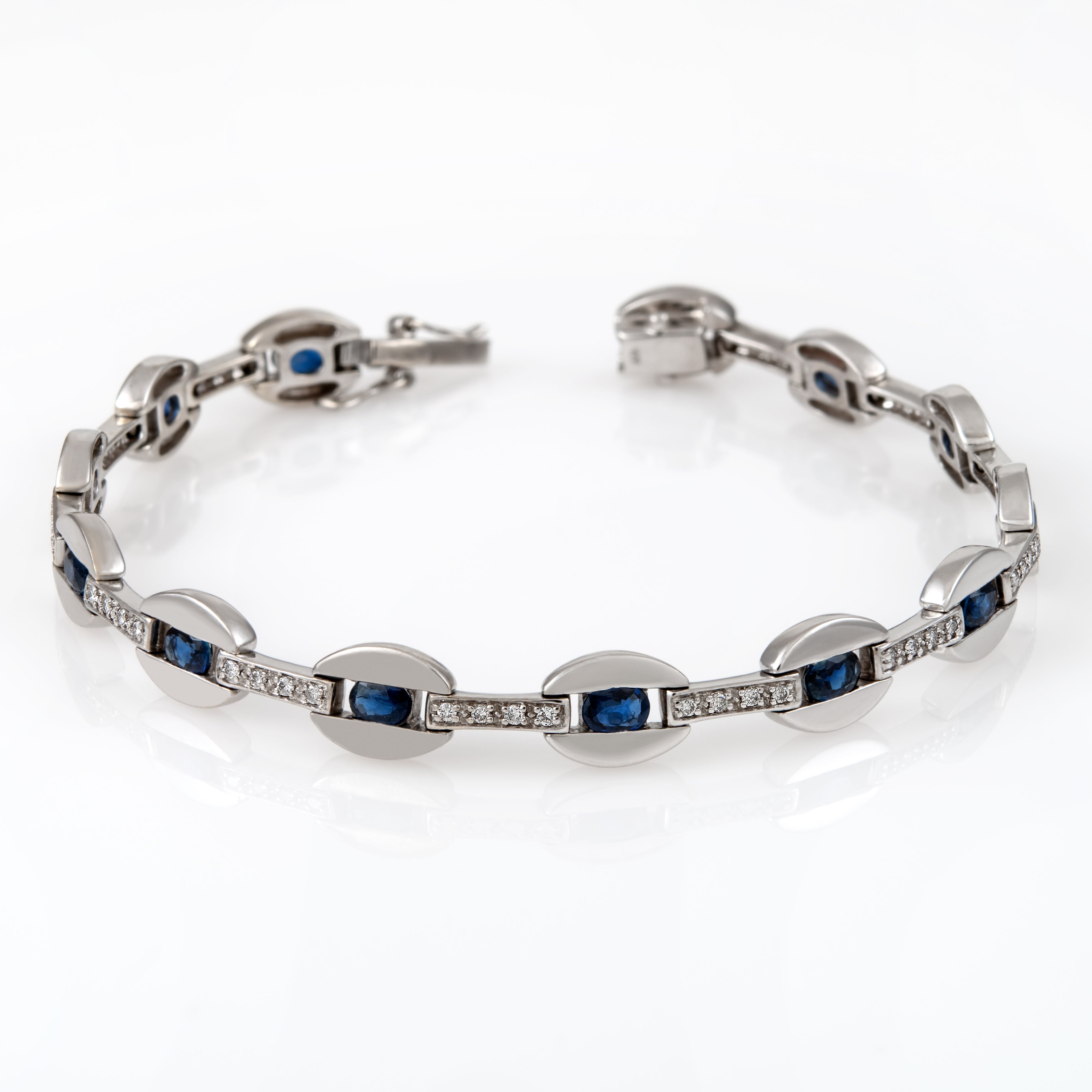Gold Sapphire Diamond Bracelet 01155