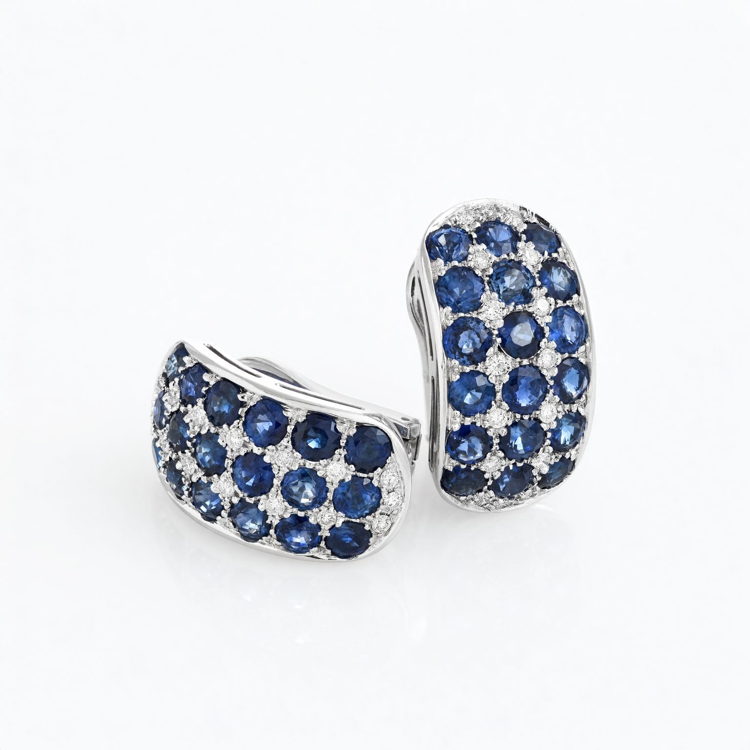 Gold Sapphire Diamond  Earrings 00866