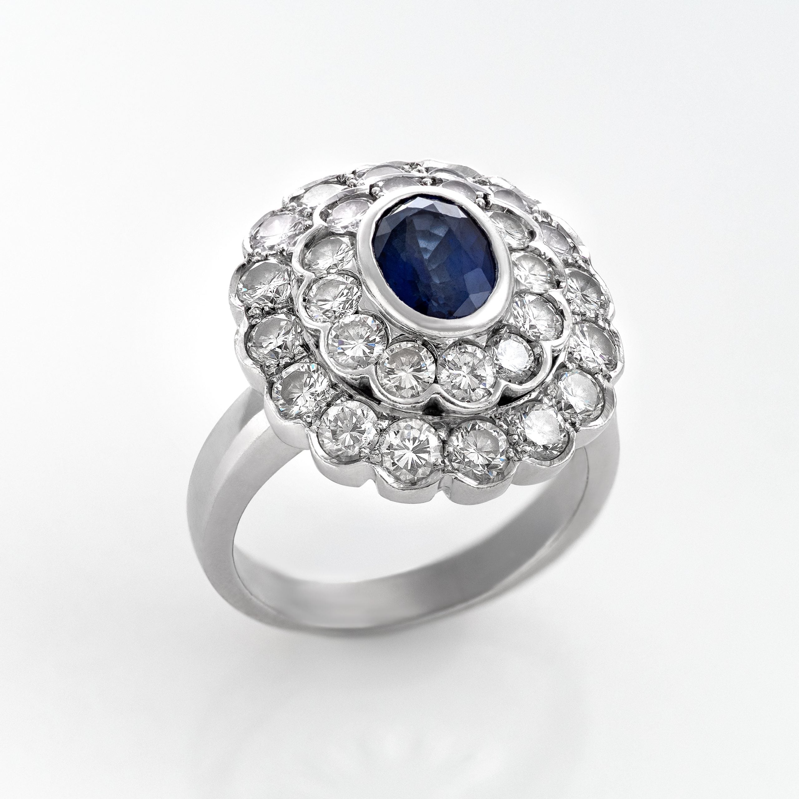 Gold Sapphire Diamond Ring 01034