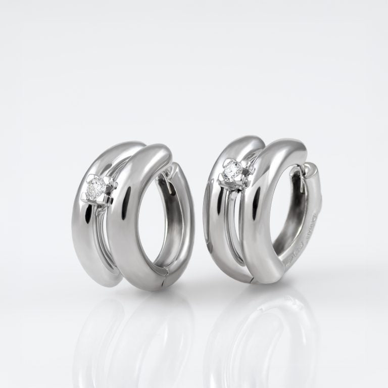 Gold Diamond Earrings 01179
