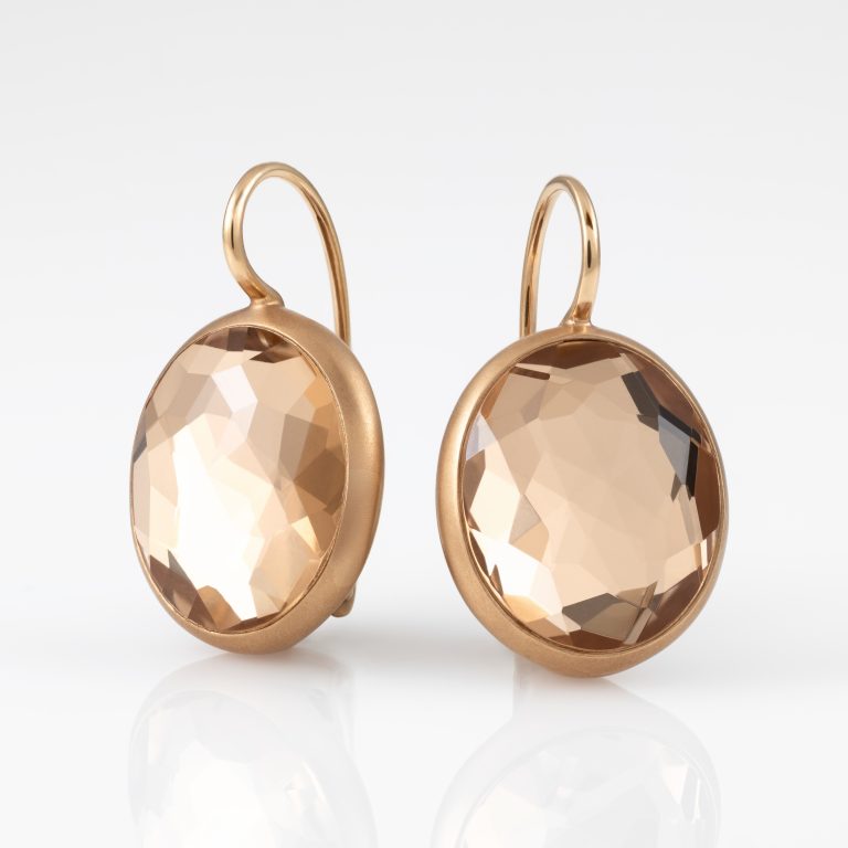 Gold Quartz Earrings 00873