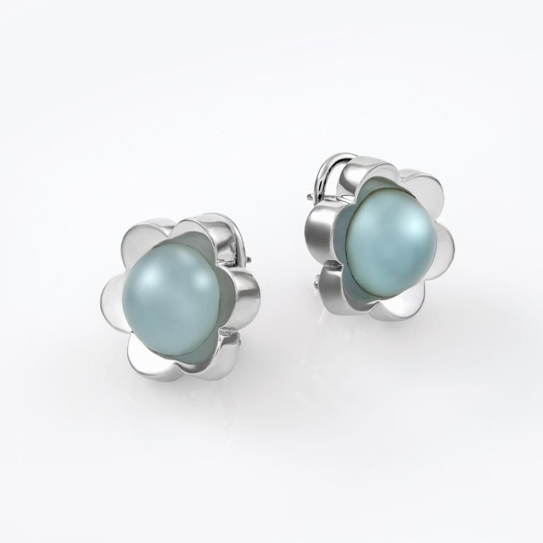 Gold Aquamarine Earrings 00875