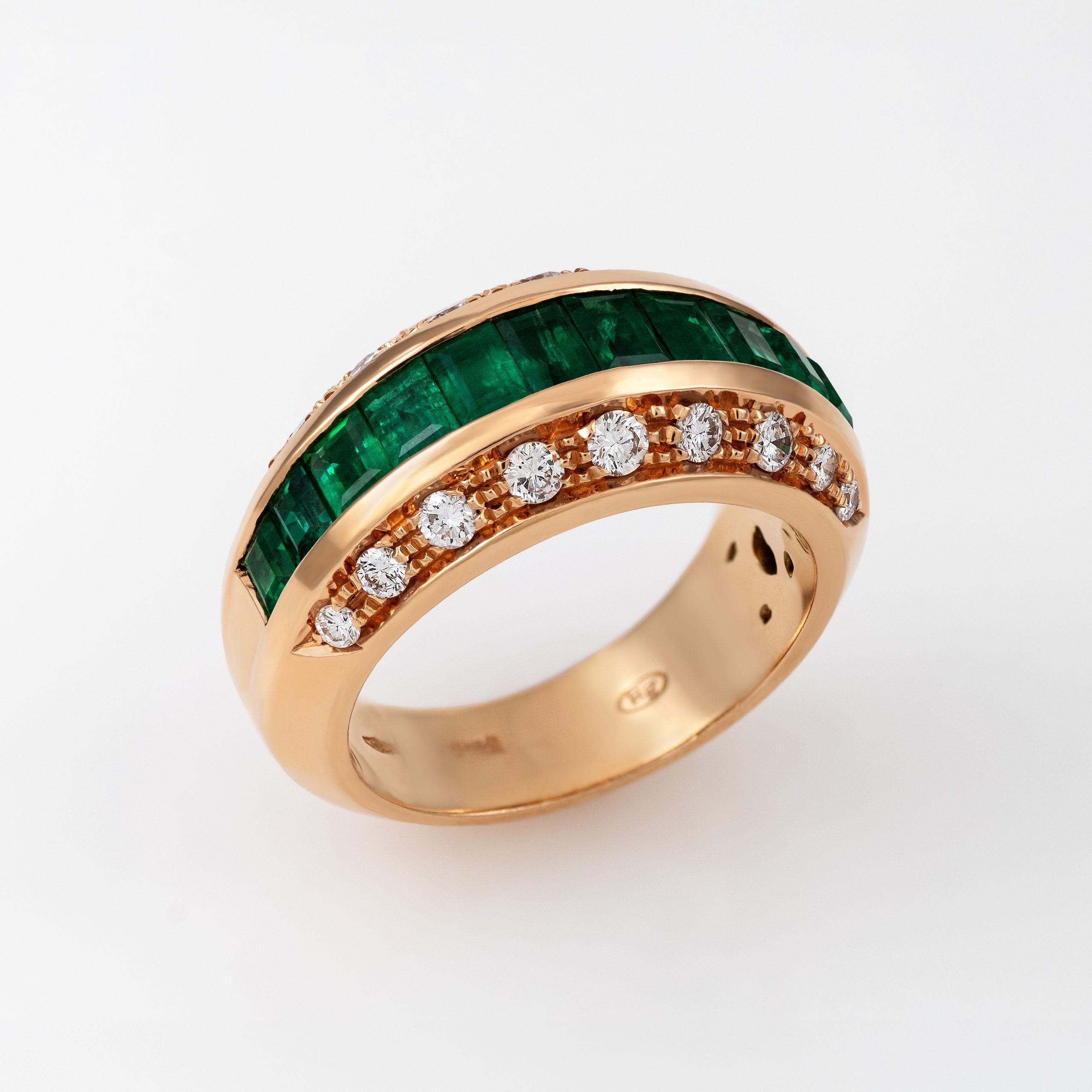 Gold Emerald Diamond Ring 00514