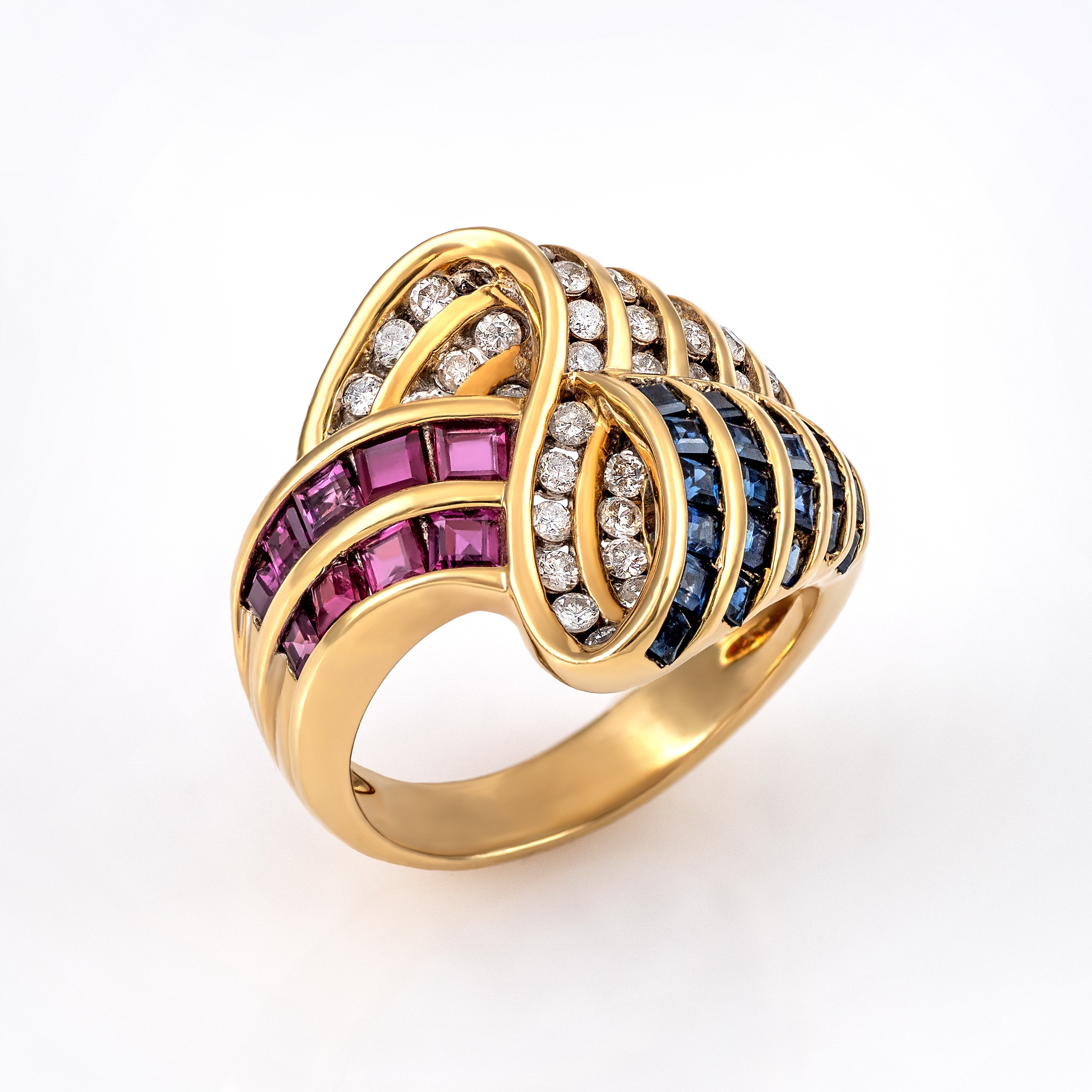 Gold Ruby, Sapphire Diamond Ring 00853