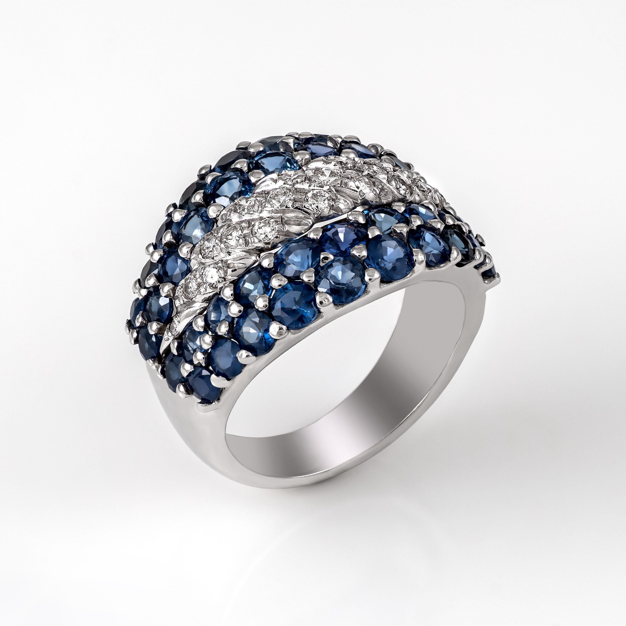 Gold Sapphire Diamond Ring 00218