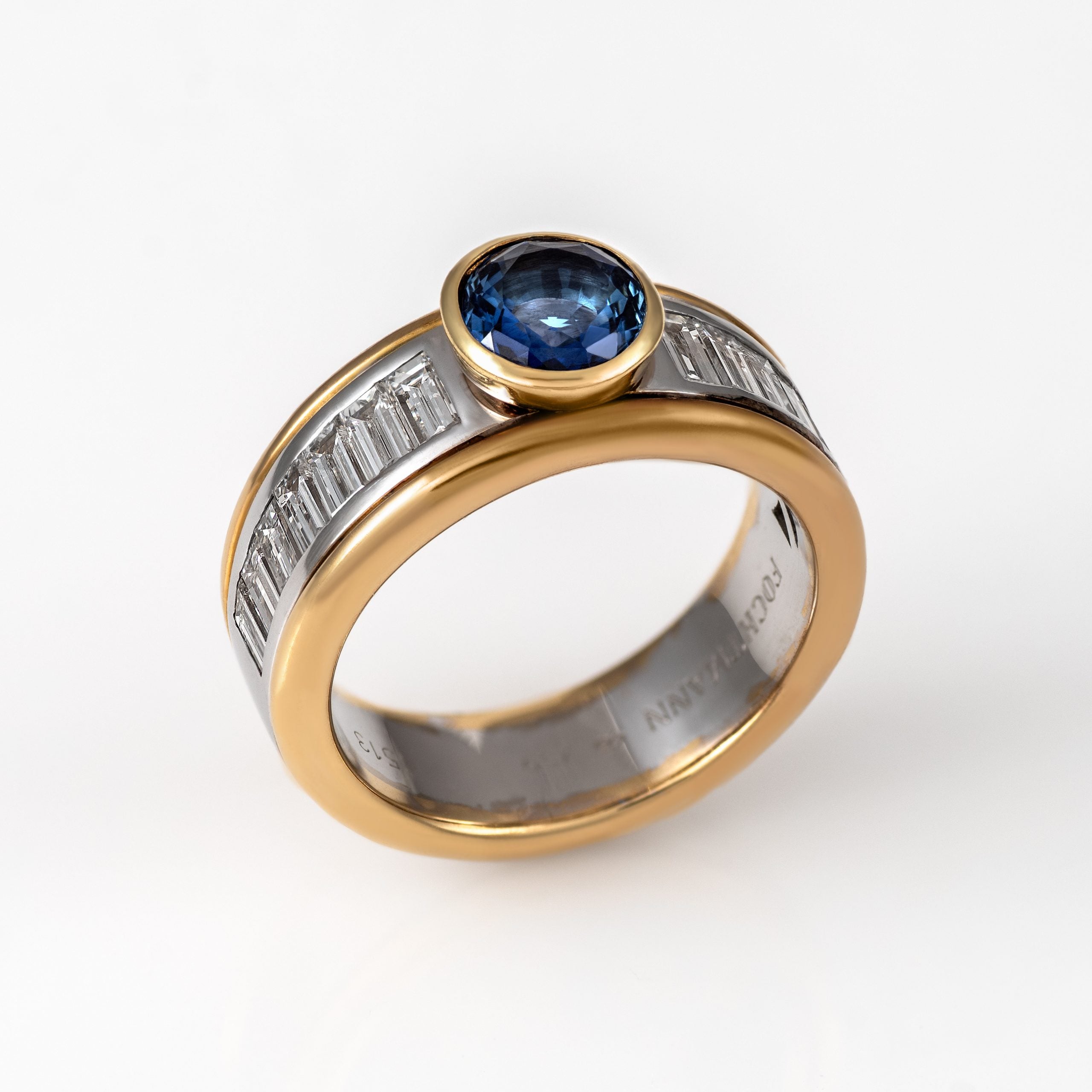 Gold Sapphire Diamond Ring 00851
