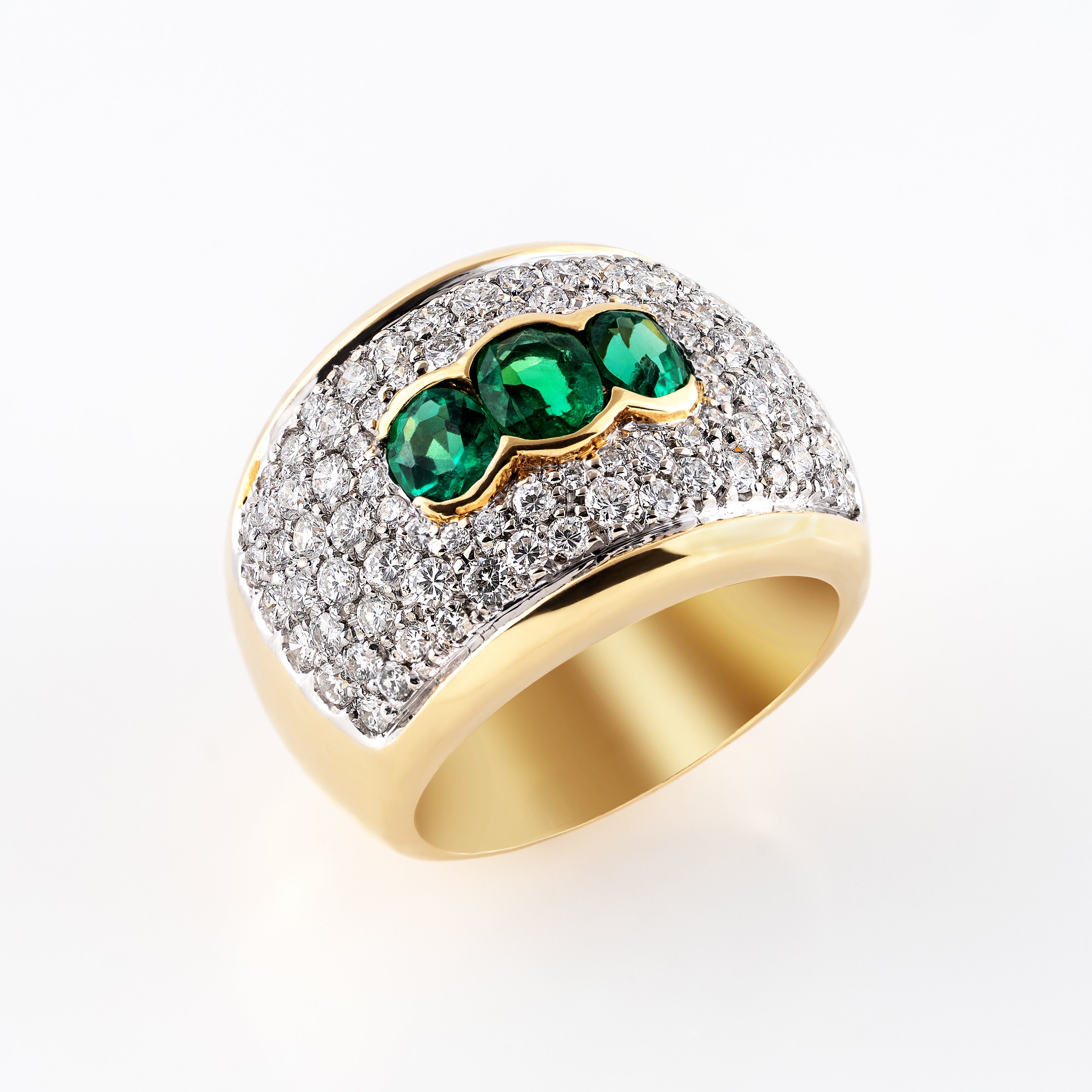 Gold Emerald Diamond Ring 00375
