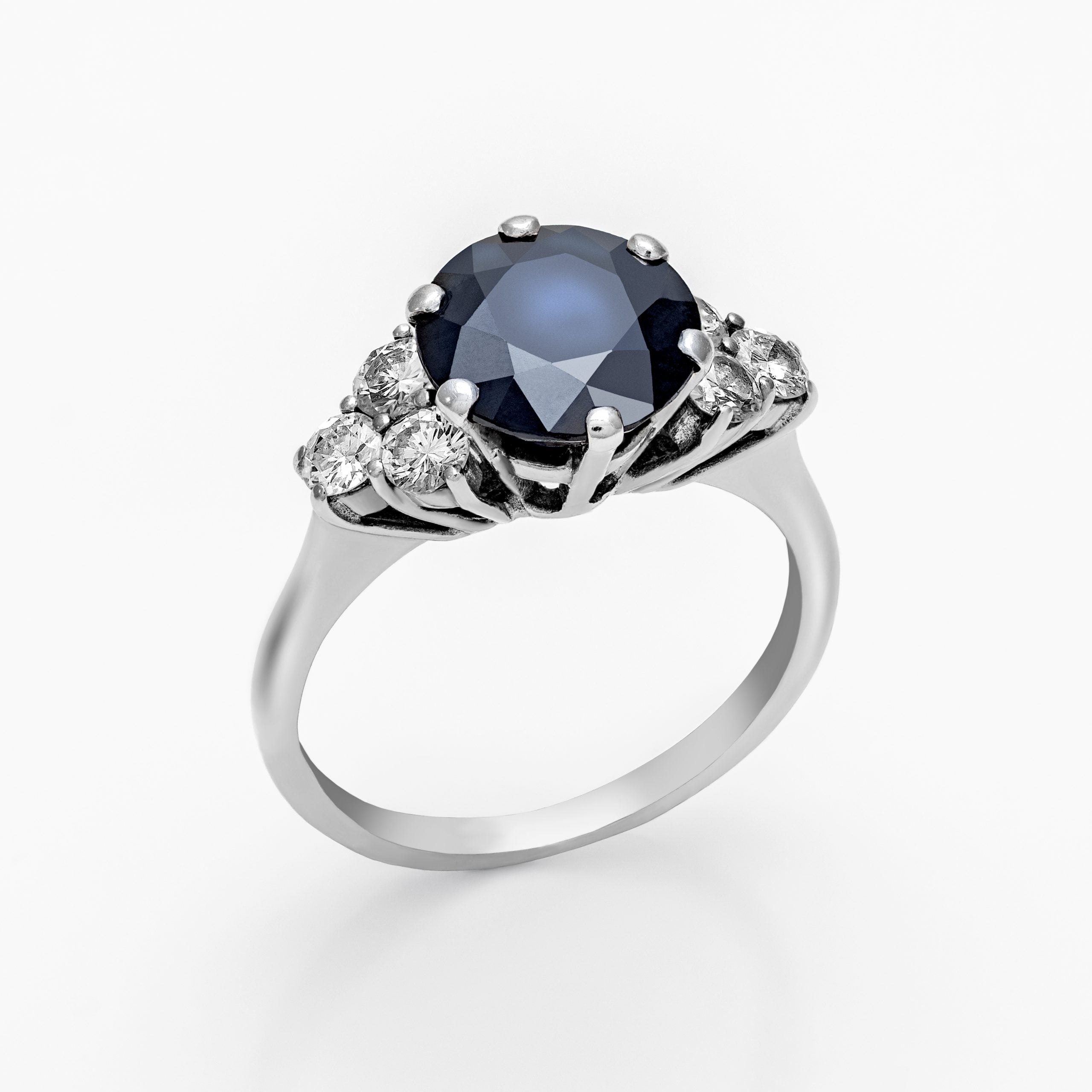 Gold sapphire diamond ring 00697