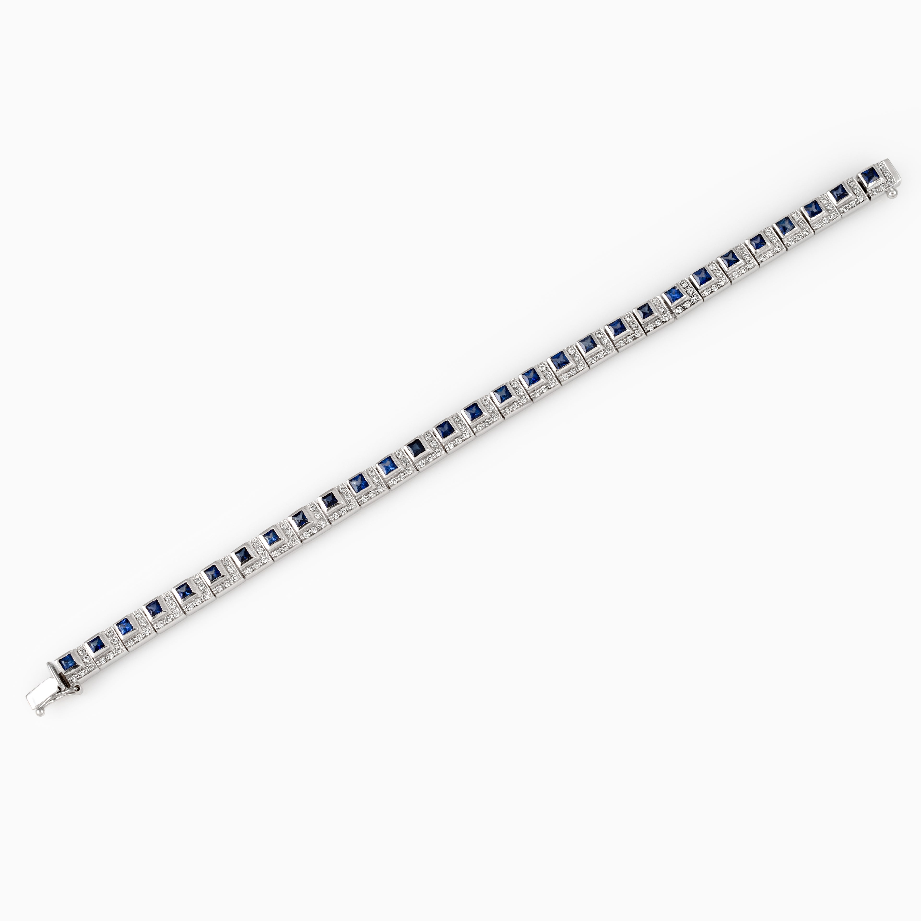 Gold Sapphire Diamond Bracelet 00338