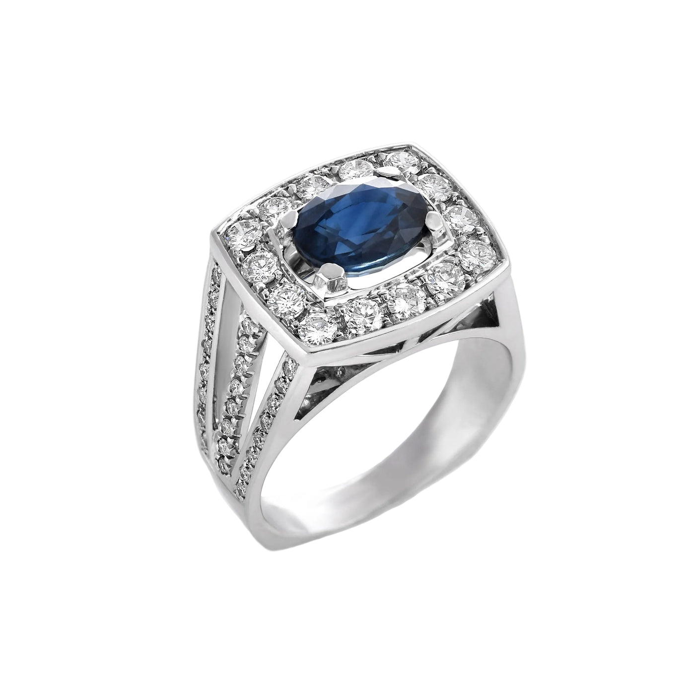 Gold Sapphire Diamond Ring 00243
