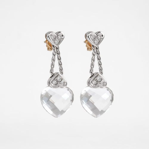 Gold  Quartz Diamond  Earrings 00863