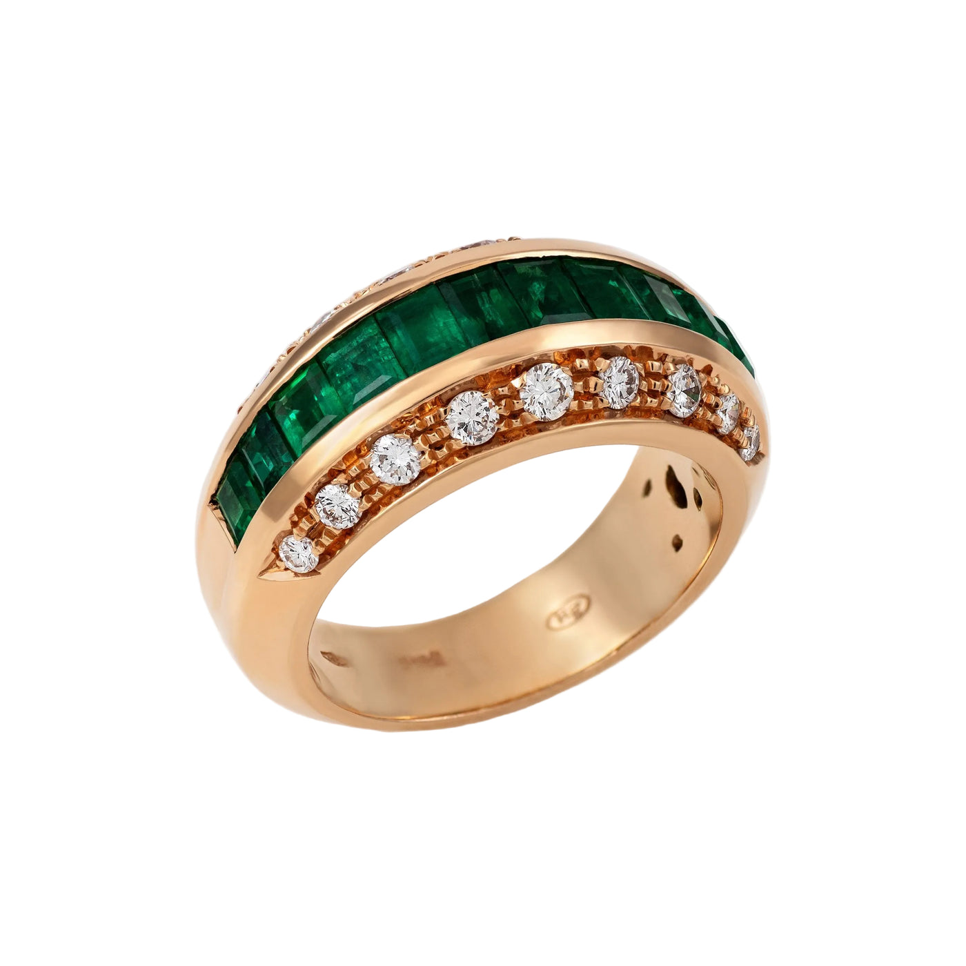 Gold Emerald Diamond Ring 00514