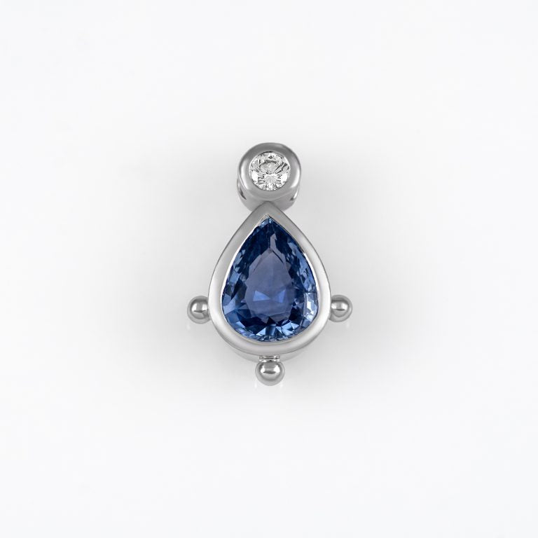 Gold Sapphire Diamond Pendant 00923