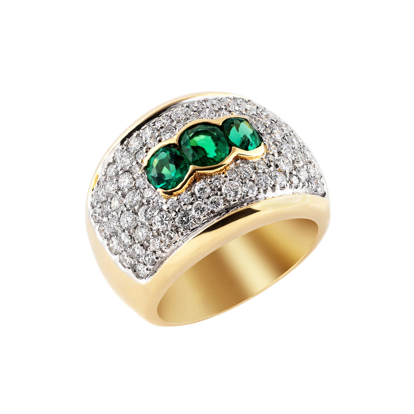 Gold Emerald Diamond Ring 00375