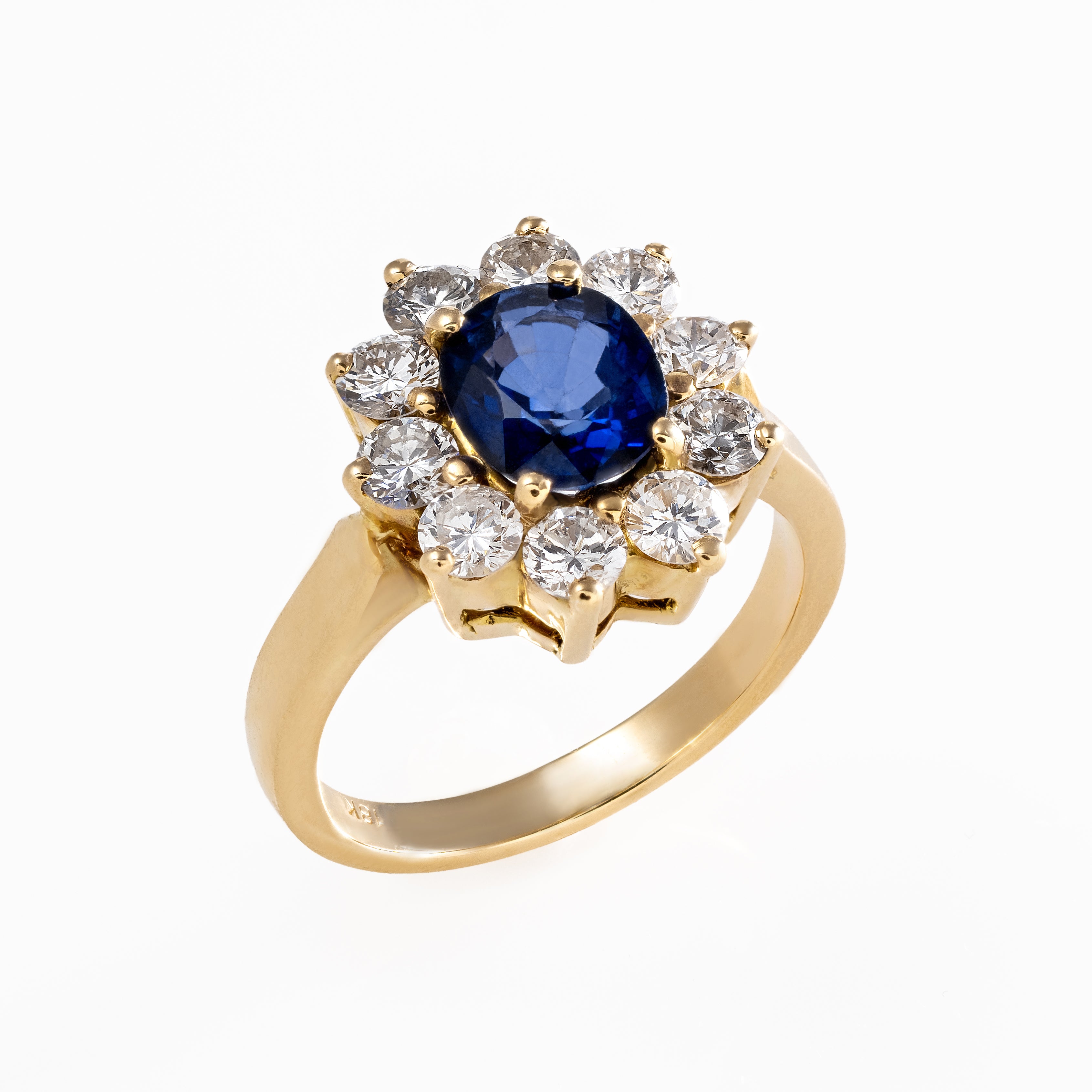 Gold Sapphire Diamond Ring 00412