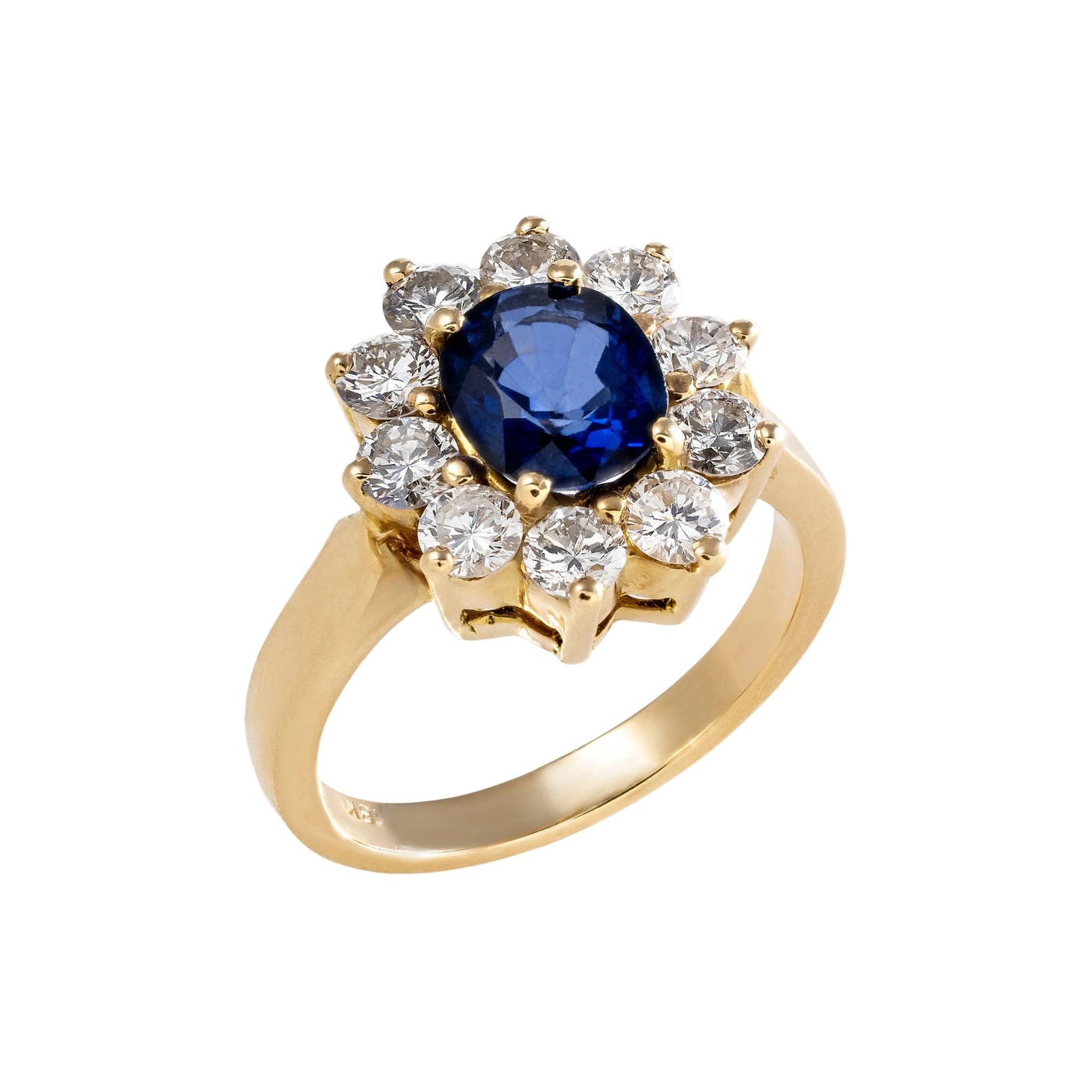 Gold Sapphire Diamond Ring 00412