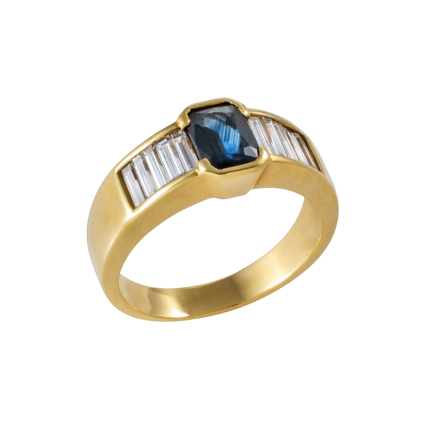 Gold Sapphire Diamond  Ring 00948