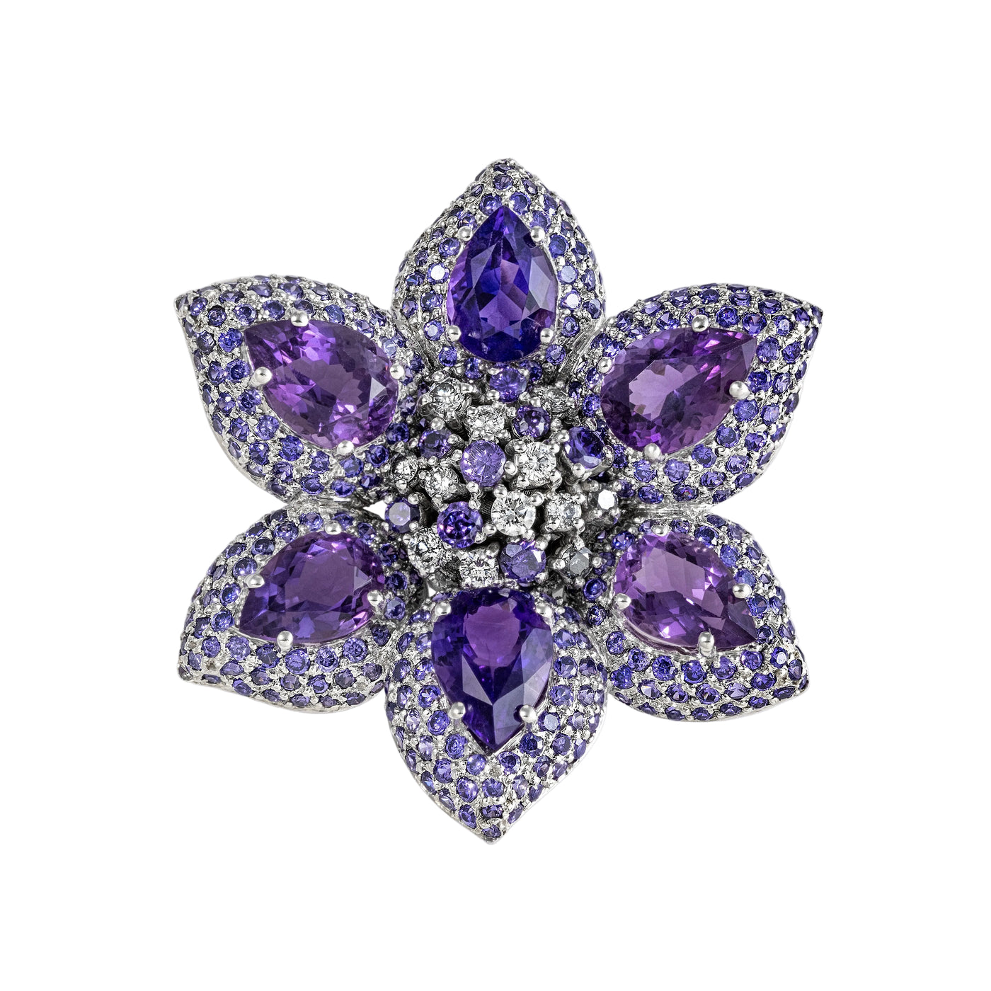 Gold Amethyst Diamond Pendant 00301