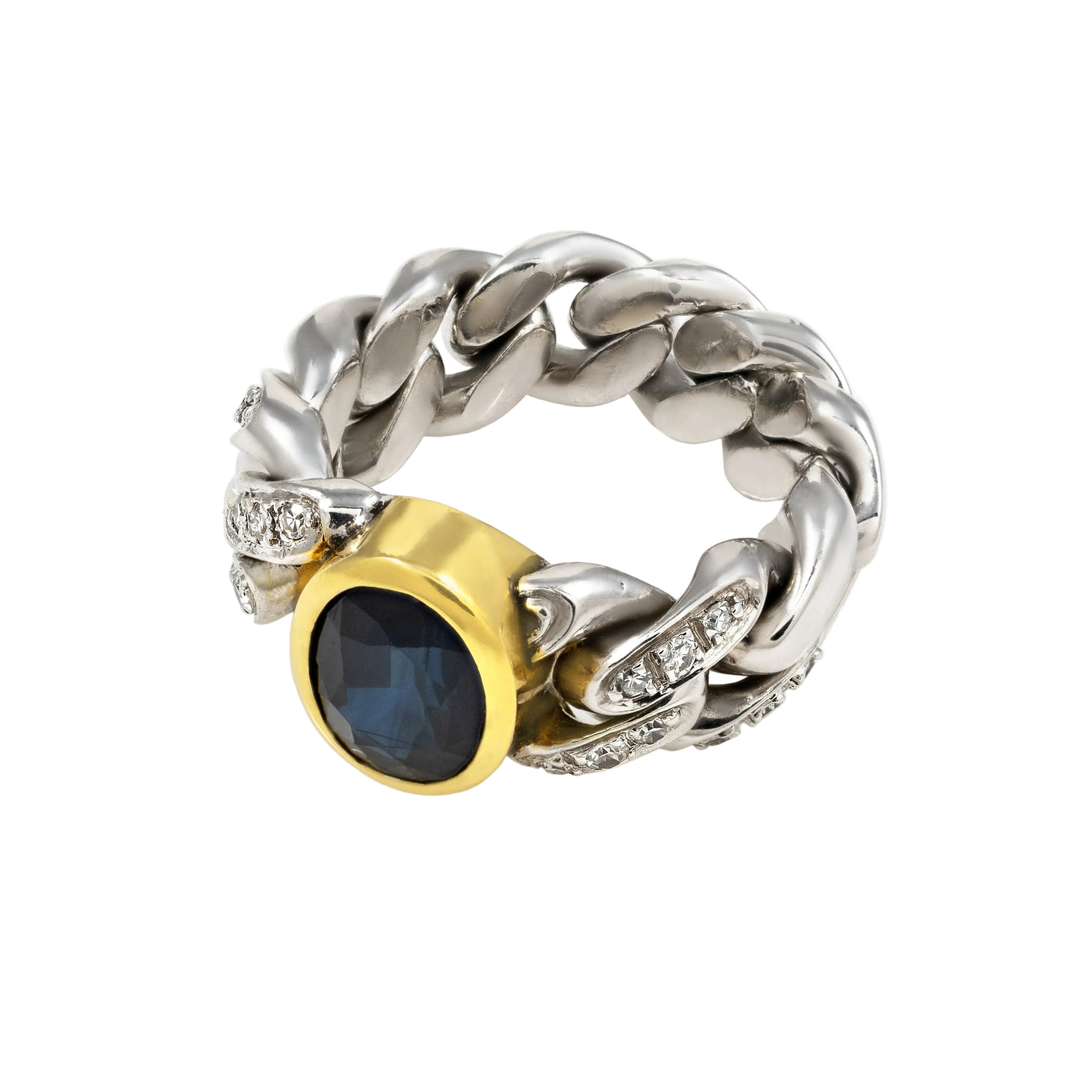 Gold Sapphire Diamond  Ring  00189