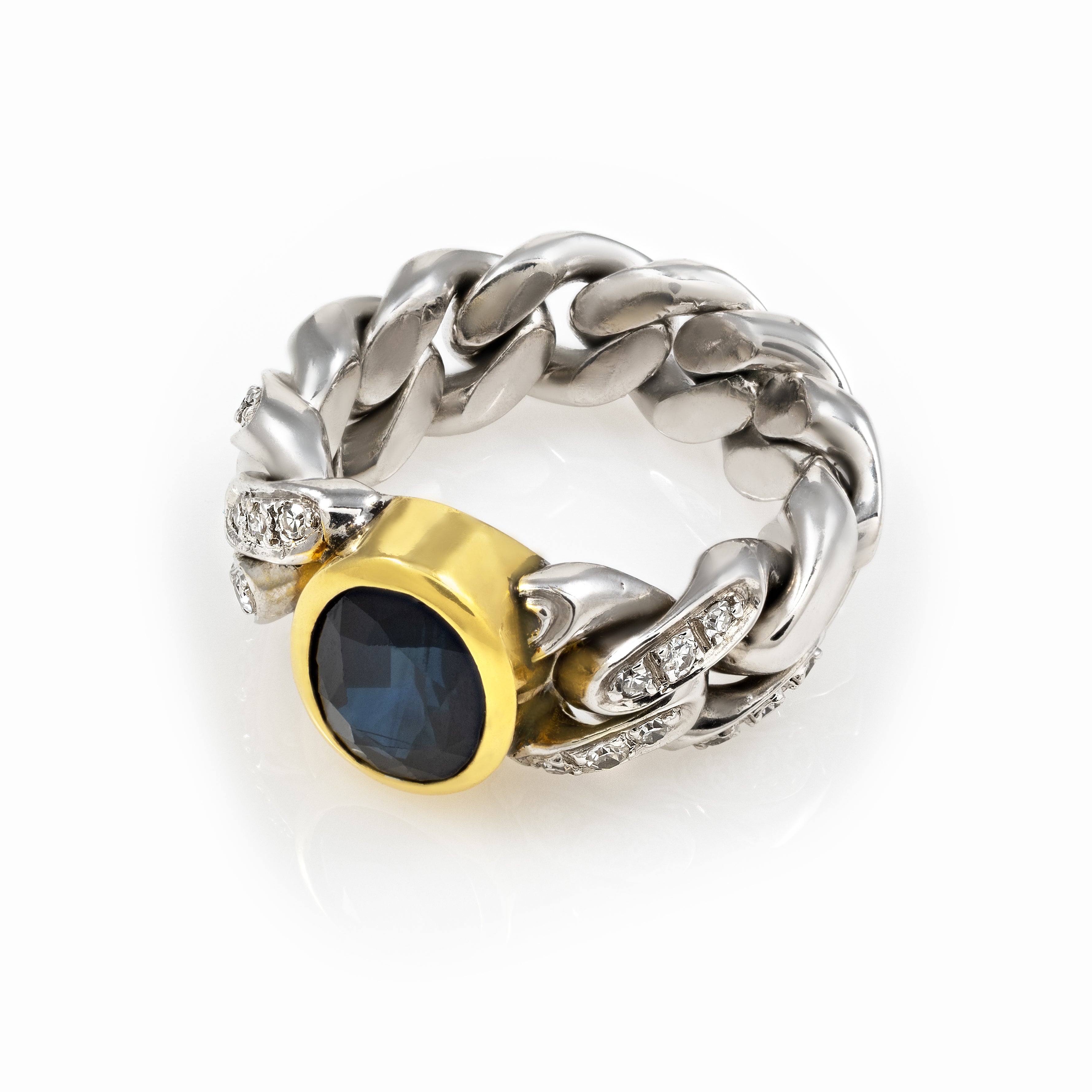 Gold Sapphire Diamond  Ring  00189