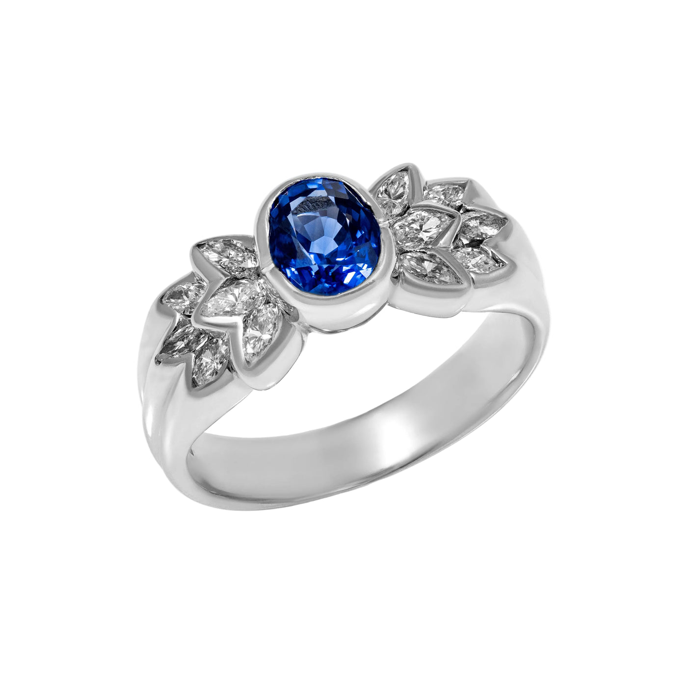 Gold Sapphire Diamond  Ring 00414