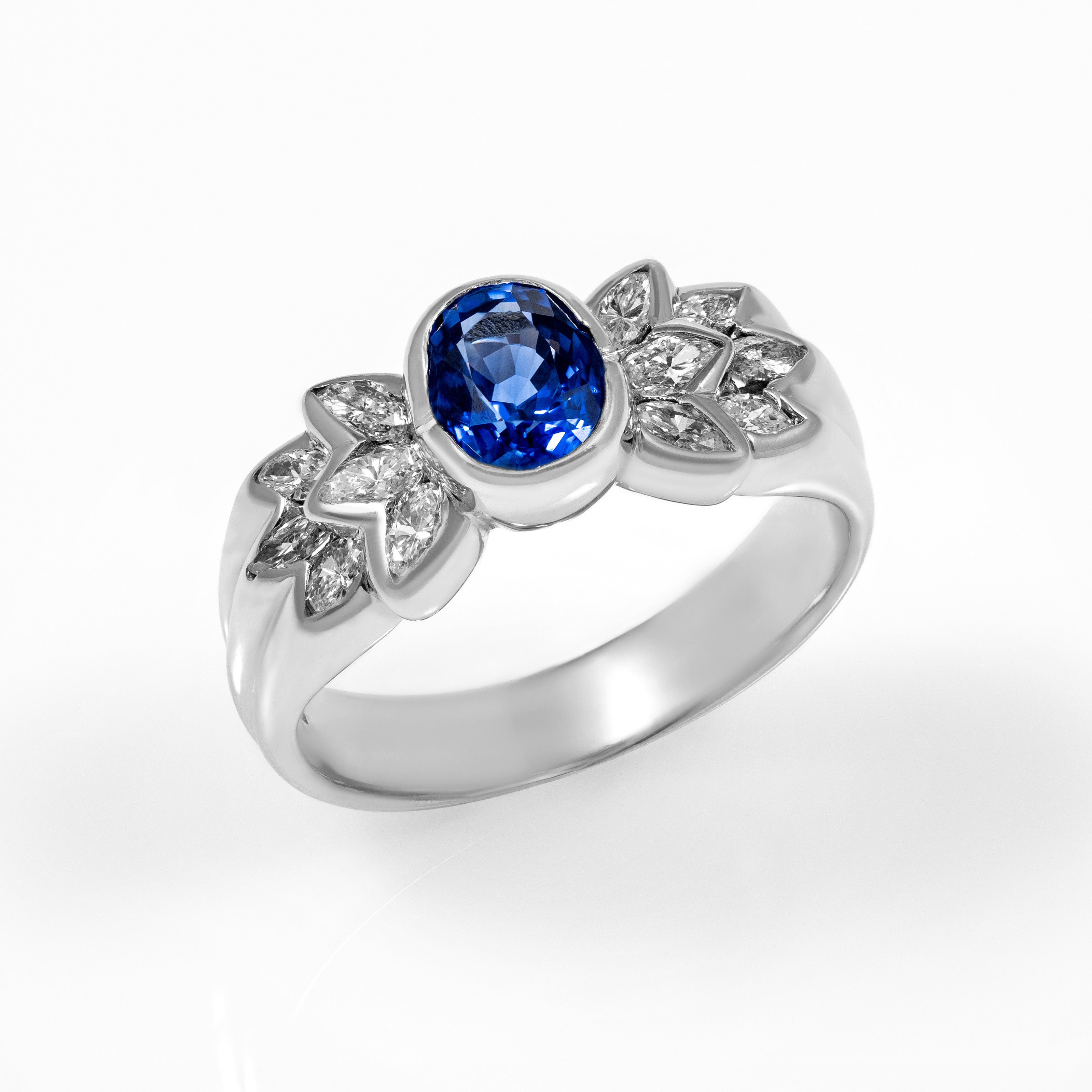 Gold Sapphire Diamond  Ring 00414