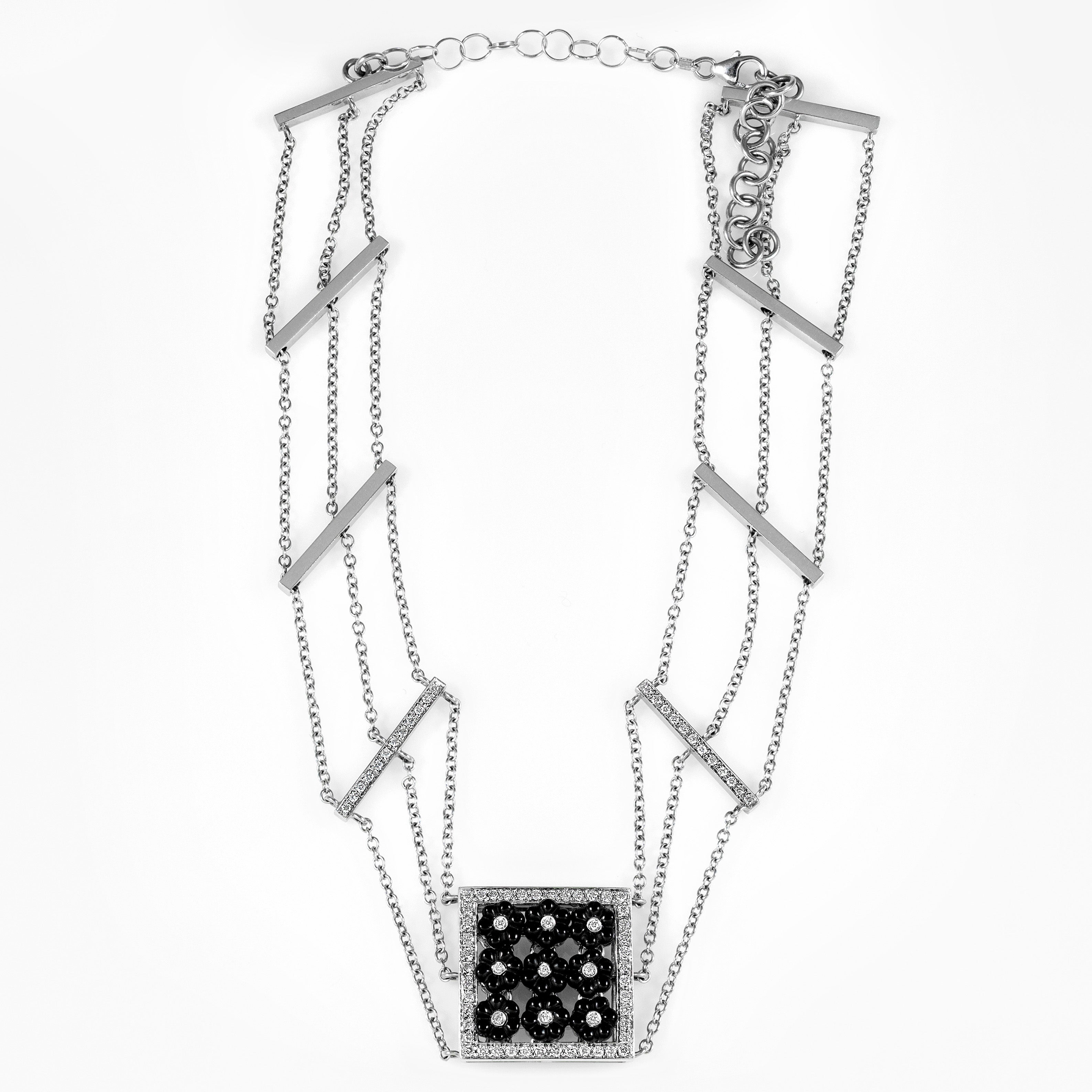 Gold Coral Diamond Necklace 00196