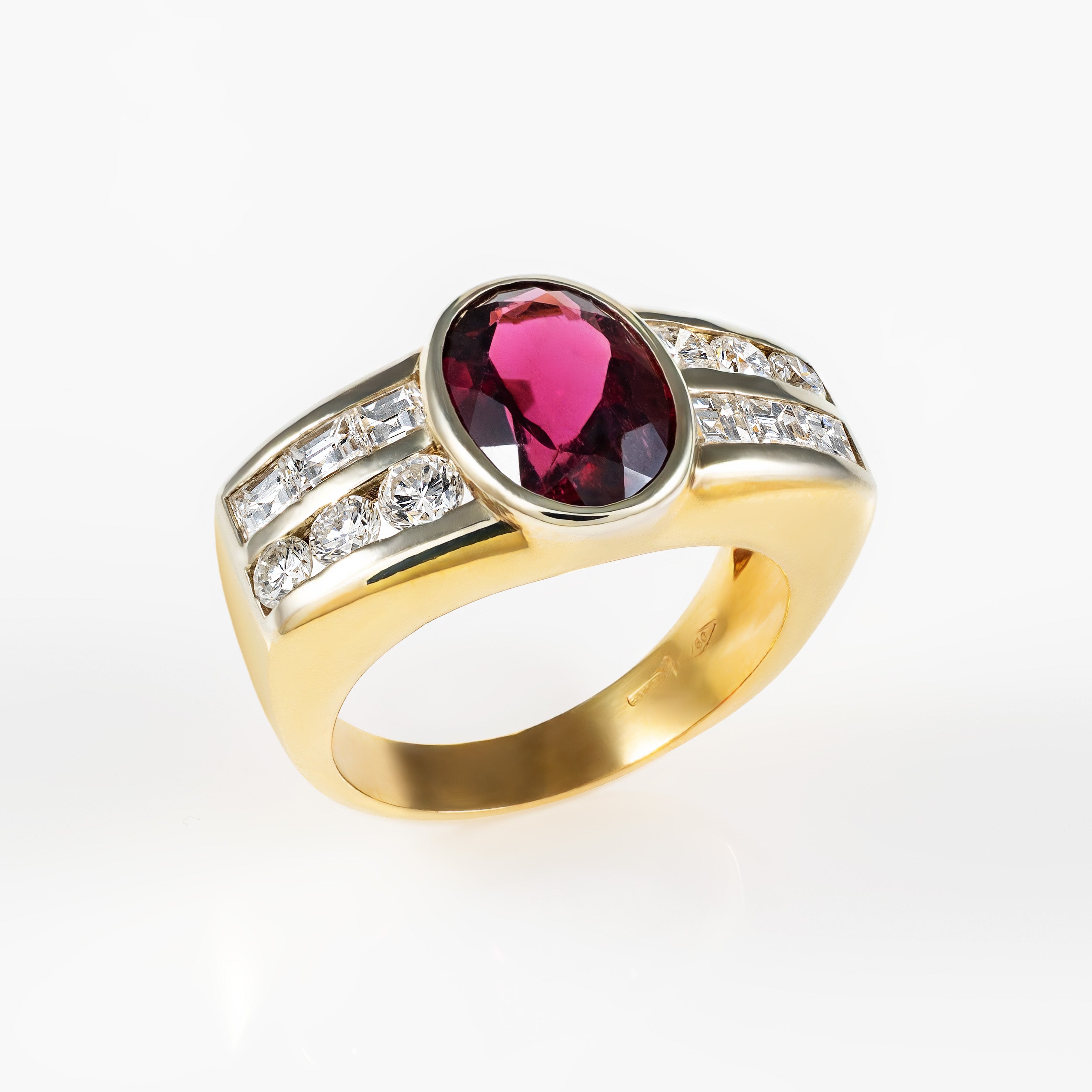 Gold Tourmaline Diamond Ring 00848