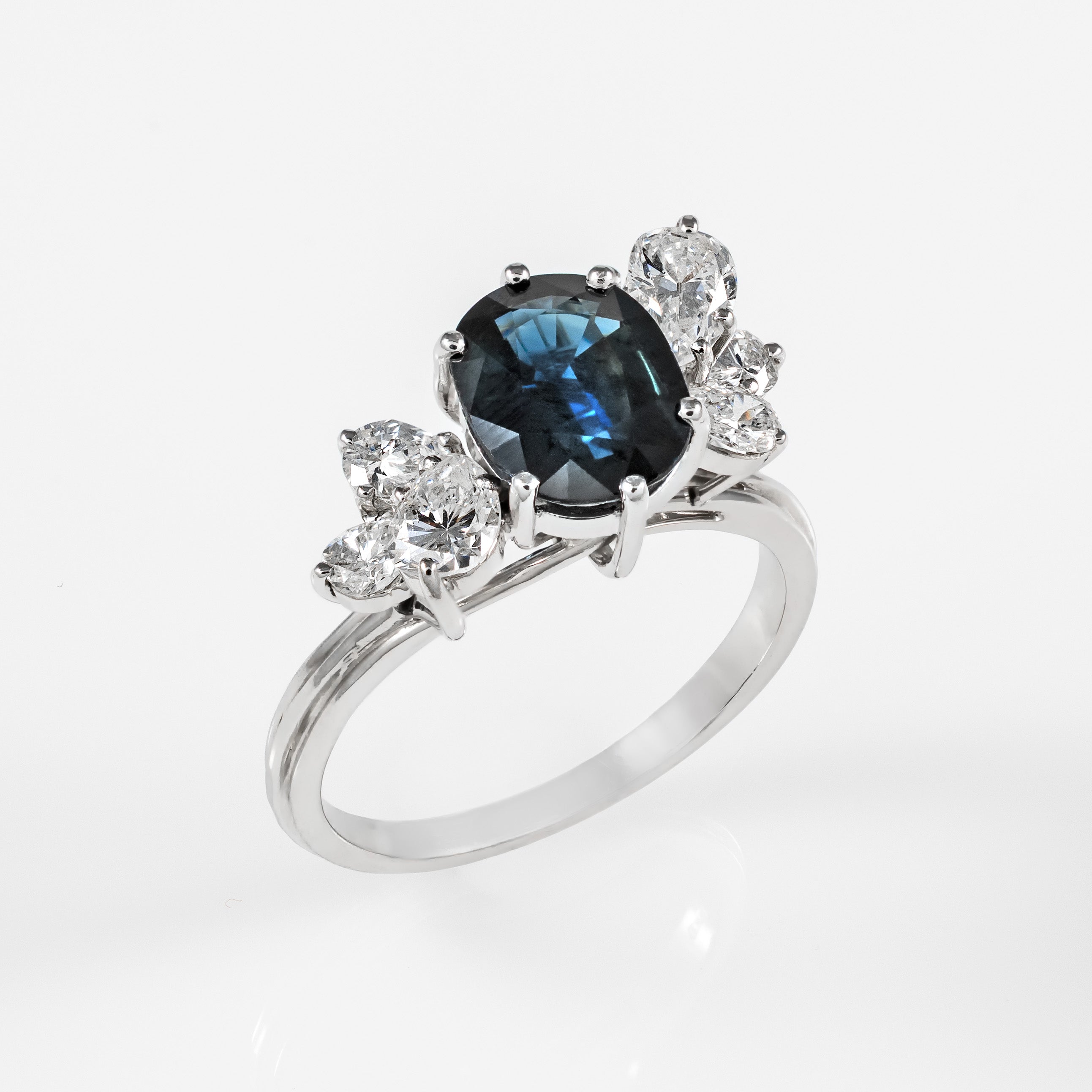 Gold Sapphire Diamond Ring 00821