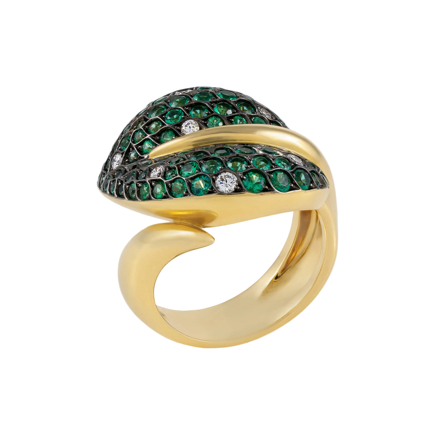 Gold Emerald Diamond Ring 00420