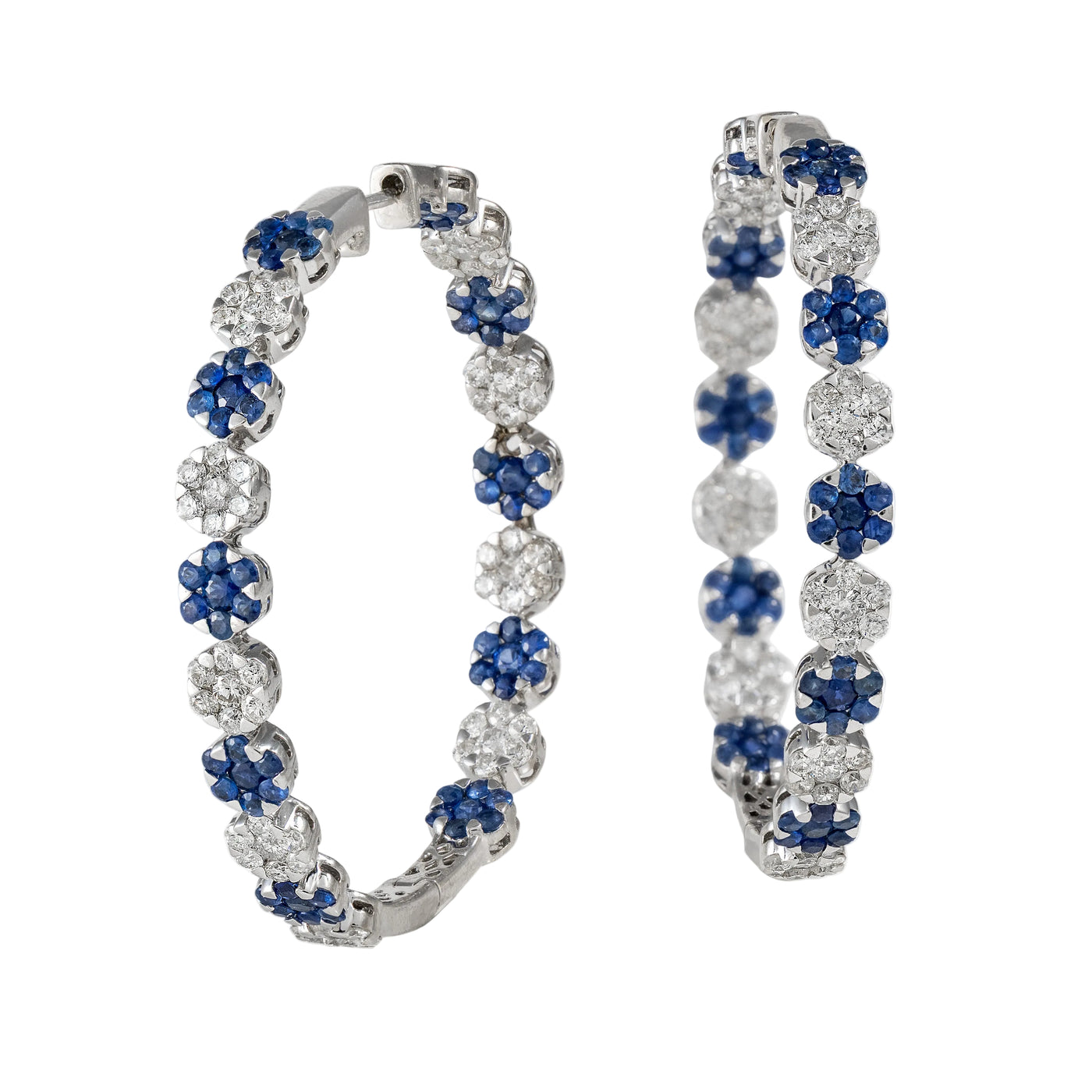 Gold Sapphire Diamond  Earrings 00069