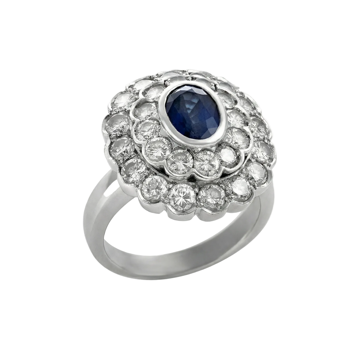 Gold Sapphire Diamond Ring 01034