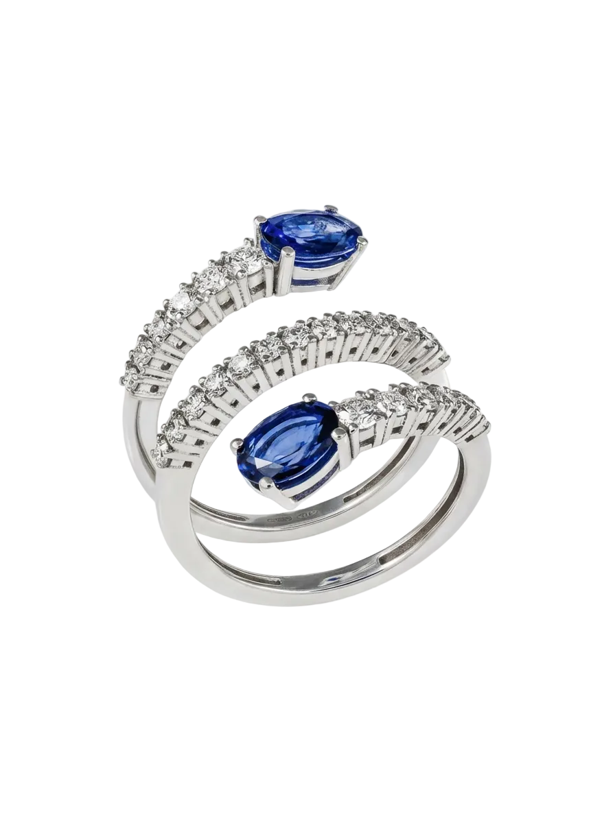 Gold Sapphire Diamond Ring 03128
